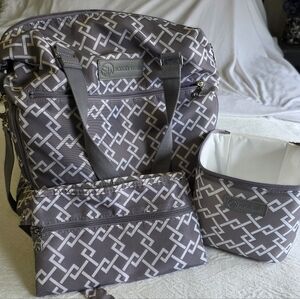 Sarah Wells Gray Lizzy Pump Bag With Matching Cooler And Wet/dry Bag